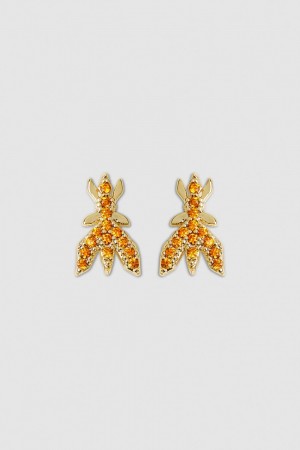 Patrizia Pepe Brass Earrings Turuncu | VHB546783