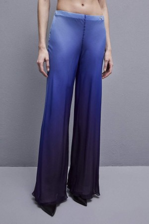 Patrizia Pepe Chiffon Pants With Degradè Print Açık Mavi | ERT596418
