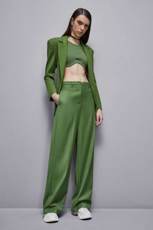 Patrizia Pepe Flannel Pants With Pleats Yeşil | YDH923014