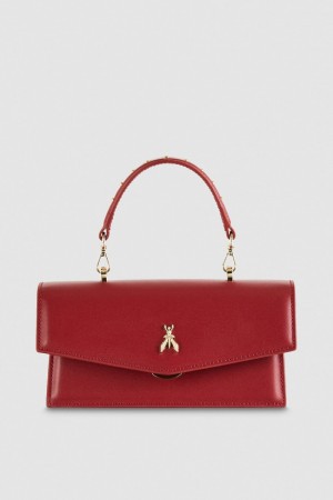 Patrizia Pepe Fly Bamby Leather Shoulder Bag Kırmızı | RWB601742