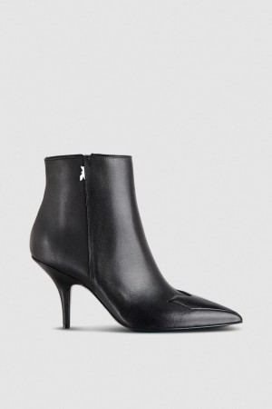 Patrizia Pepe Heeled Leather Ankle Boots Siyah | EOW190247