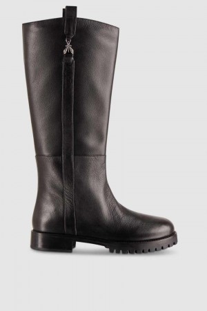 Patrizia Pepe High Nappa Leather Boots With Zipper Siyah | FQD648197