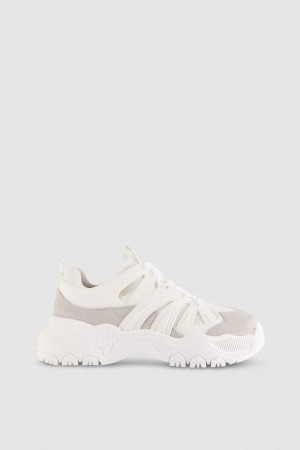 Patrizia Pepe Leather Running Sneakers Beyaz | HLQ708536