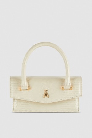 Patrizia Pepe Leather Shoulder Bag With Tejus Print Bej Rengi | ZGJ846597