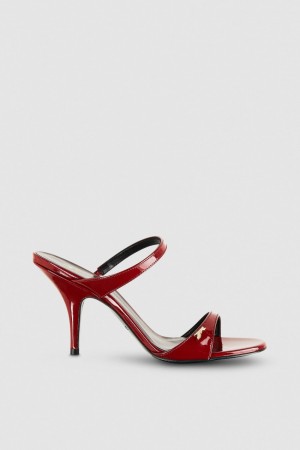 Patrizia Pepe Patent Leather Heeled Sandals Kırmızı | XCD730946