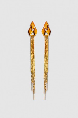 Patrizia Pepe Pendant Earrings With Micro Fly Links And Metal Fringing Turuncu | ZHJ489163