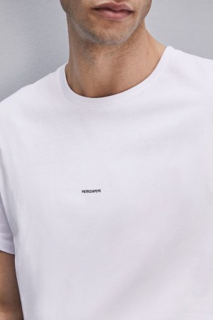Patrizia Pepe Pima Cotton Jersey T-shirt With Logo Beyaz | BKL879421