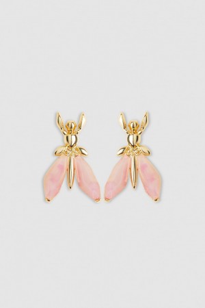 Patrizia Pepe Precious Fly Earrings With Stones Pembe | AQP386017