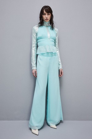 Patrizia Pepe Regular Waist Palazzo Pants Açık Mavi | VWZ298310