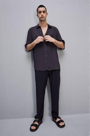 Patrizia Pepe Short Sleeve Shirt In Viscose Twill Mavi | ZSF247153