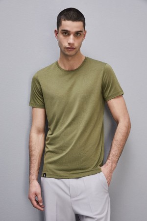 Patrizia Pepe Slim Fit T-shirt In Lyocell Jersey And Cotton Yeşil | AYN029364