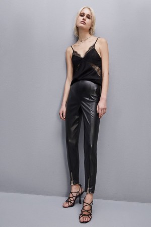 Patrizia Pepe Slim Top In Viscose Satin Siyah | XOK613479