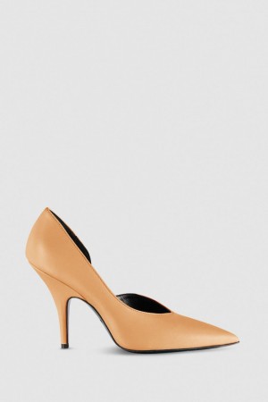 Patrizia Pepe Smooth Leather Pumps Bej Rengi | HXA978615