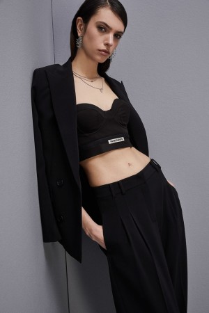 Patrizia Pepe Tailored Bustier With Belt Siyah | RAM750832