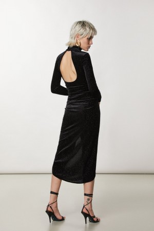 Patrizia Pepe Velvet Cut-out Sweater Siyah | UEP206315
