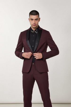 Patrizia Pepe Wool Blend Tuxedo Jacket Mor | WEV153079