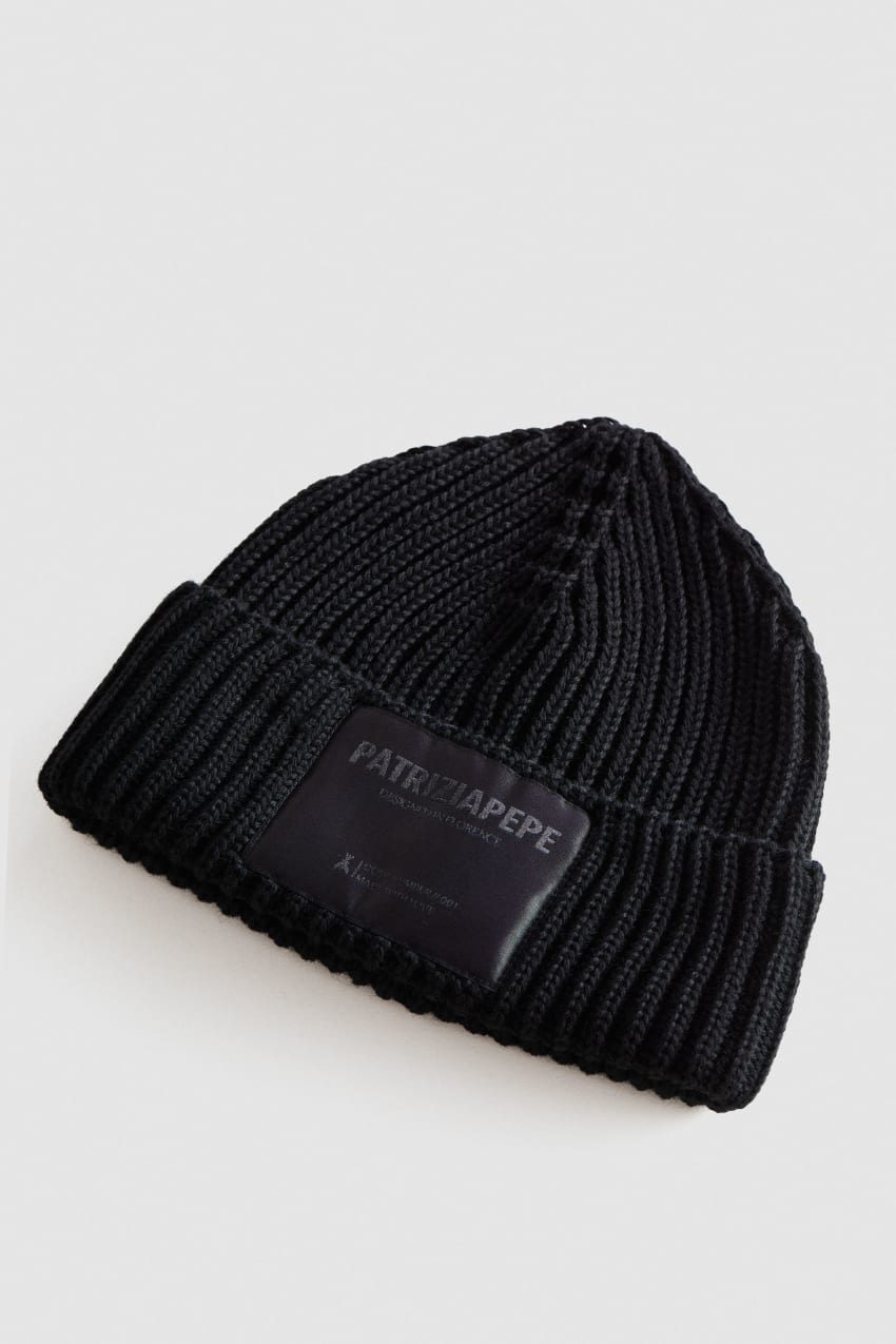 Patrizia Pepe Ribbed Fabric Hat Siyah | SNG217605